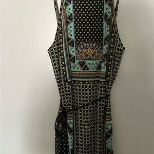 Tigerlily Geometric Print romper- Brown and Green